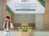 Pelantikan dan pengukuhan pengurus Rohani Islam (Rohis) Provinsi Kalimantan Selatan tahun 2026 berlangsung khidmat di Aula MAN 4 Banjar